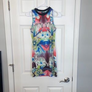 Topshop Tropical Print Sleeveless Mini Dress